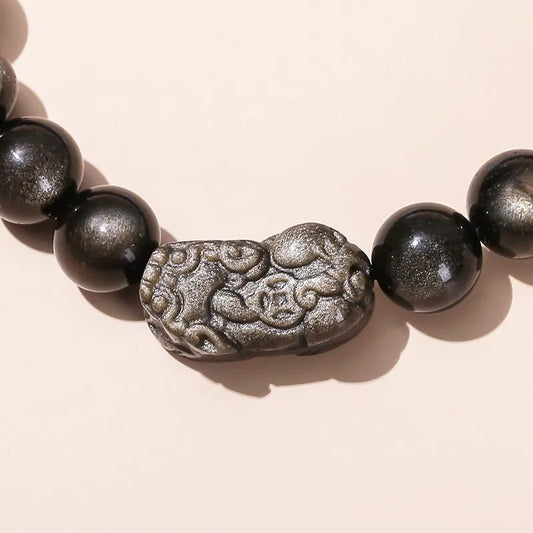 Natural Silver Obsidian Bracelet (Pi Xiu)