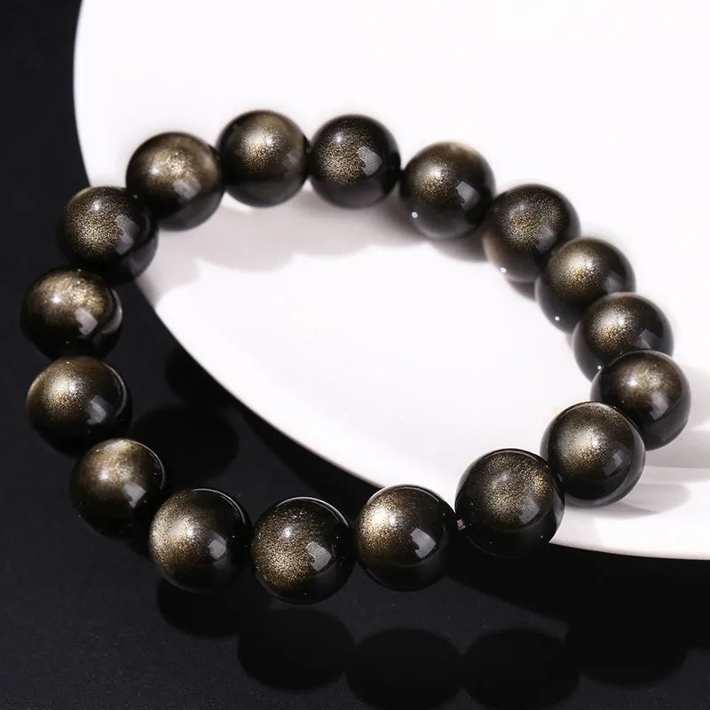 Natural Gold Obsidian Bracelet