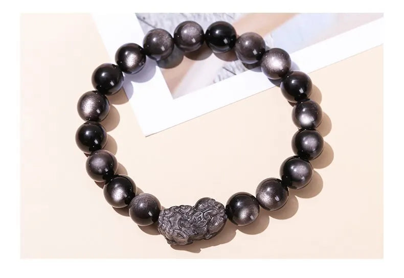 Natural Silver Obsidian Bracelet (Pi Xiu)