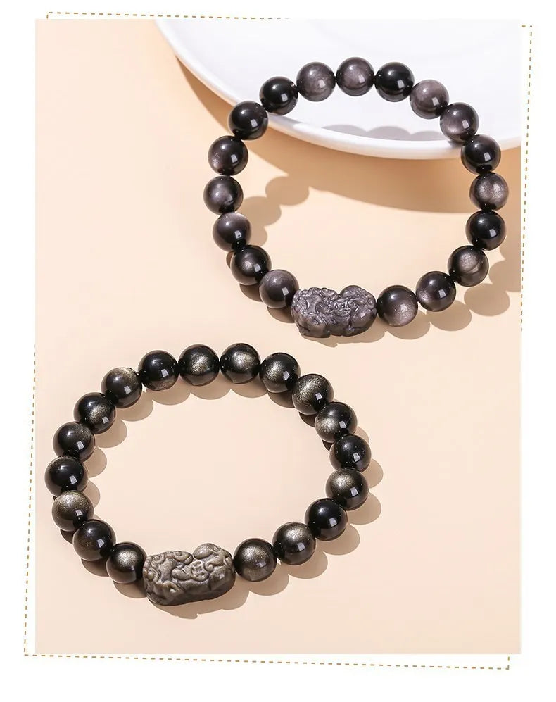 Natural Silver Obsidian Bracelet (Pi Xiu)