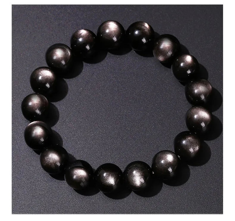 Natural Silver Obsidian Bracelet