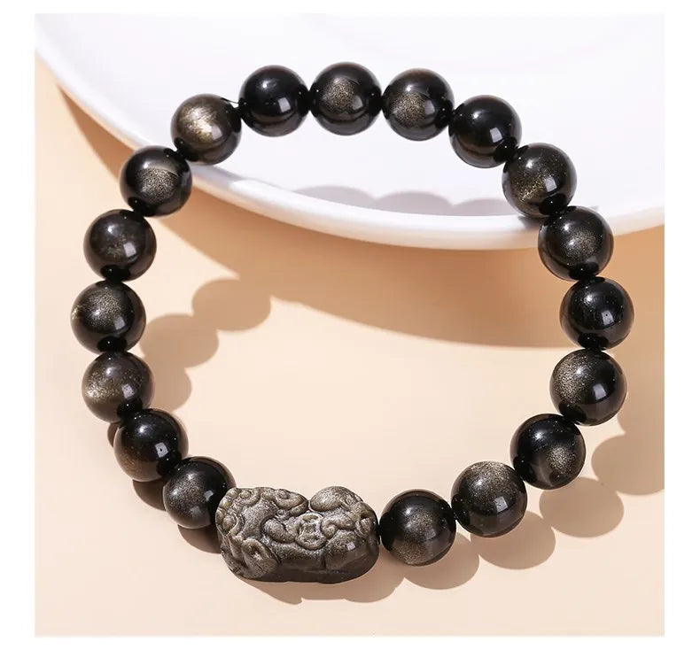 Natural Silver Obsidian Bracelet (Pi Xiu)