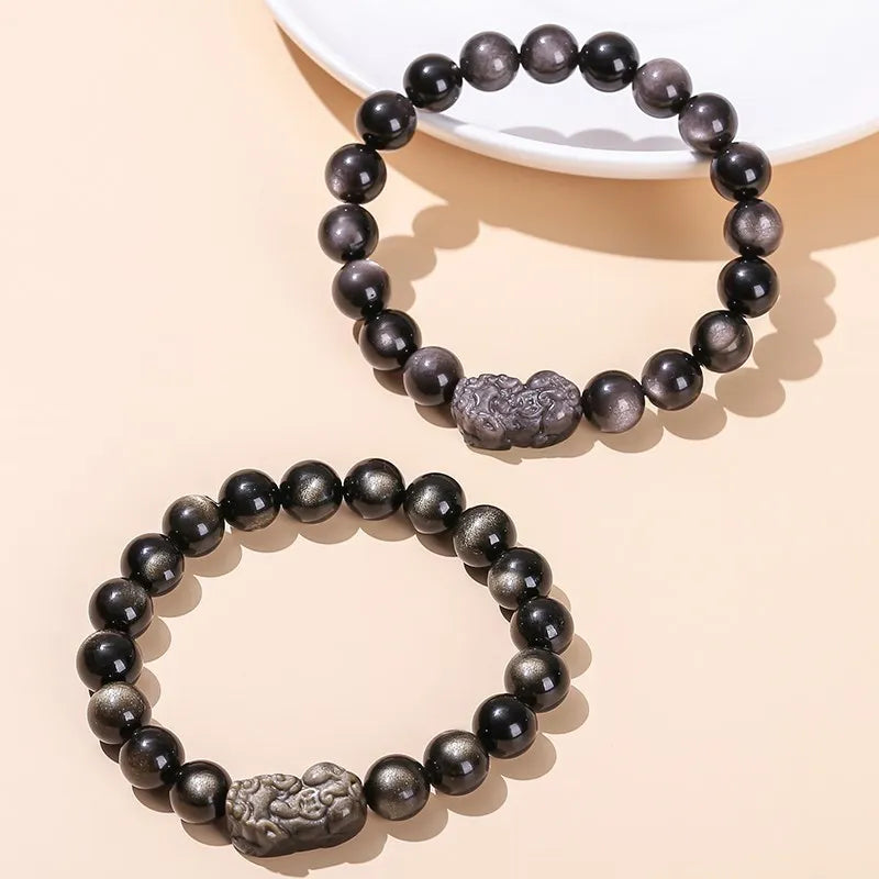 Natural Silver Obsidian Bracelet (Pi Xiu)