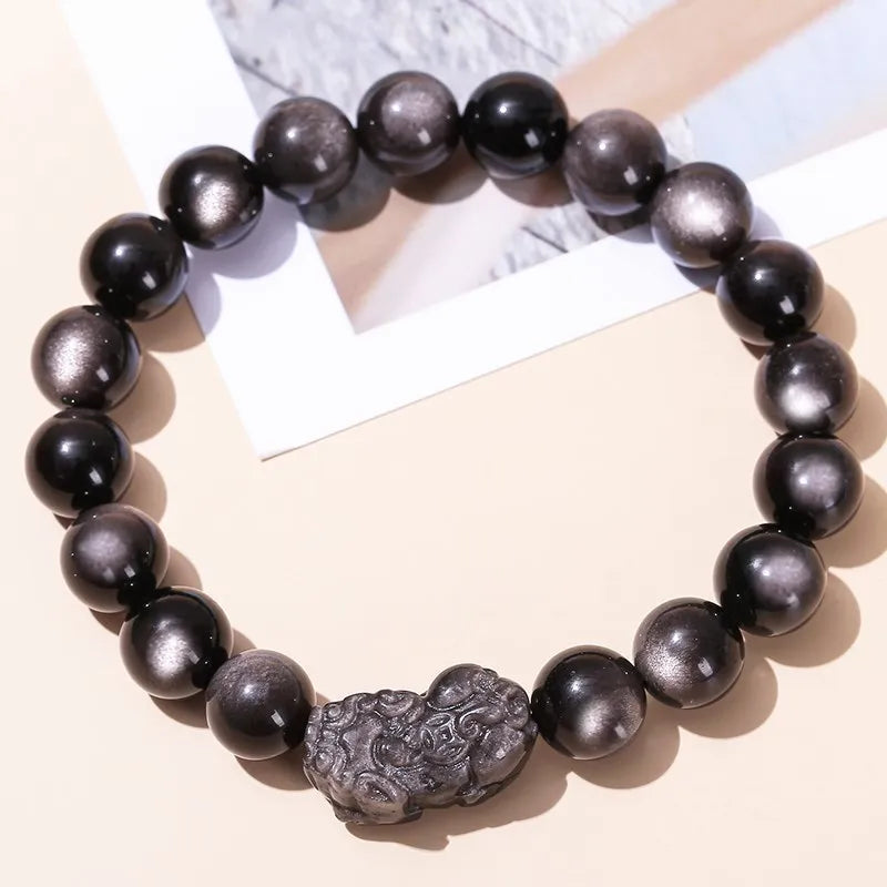 Natural Silver Obsidian Bracelet (Pi Xiu)