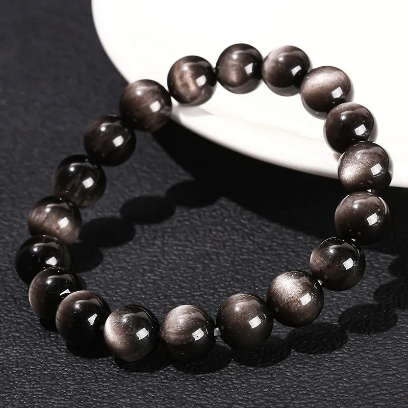 Natural Silver Obsidian Bracelet