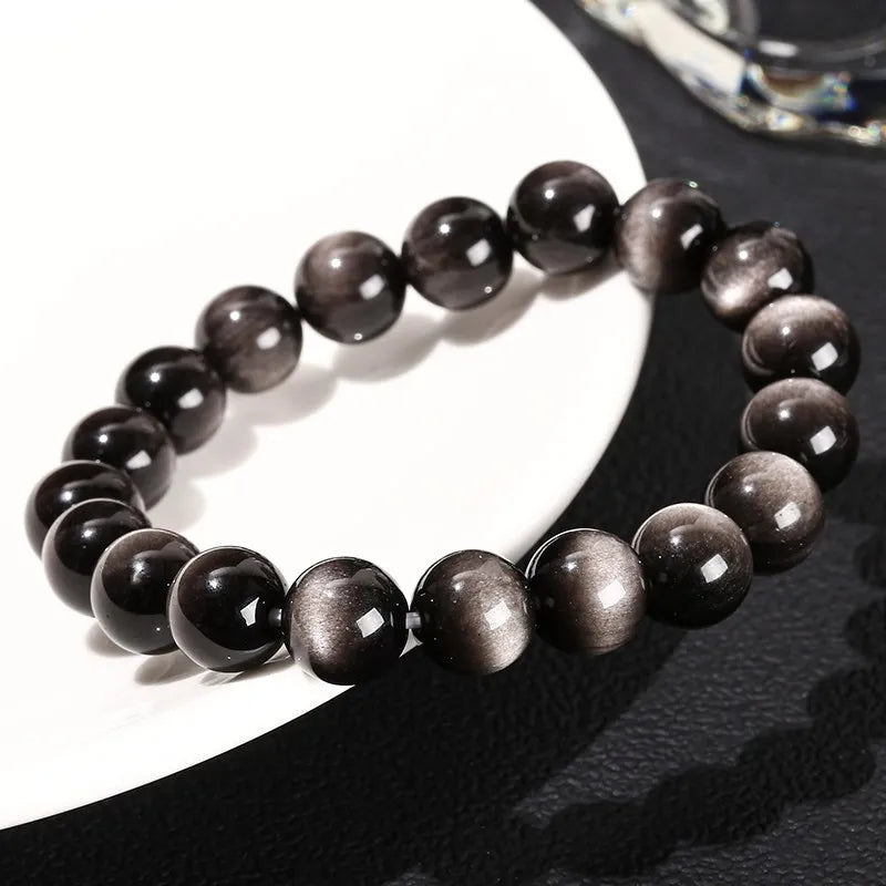 Natural Silver Obsidian Bracelet