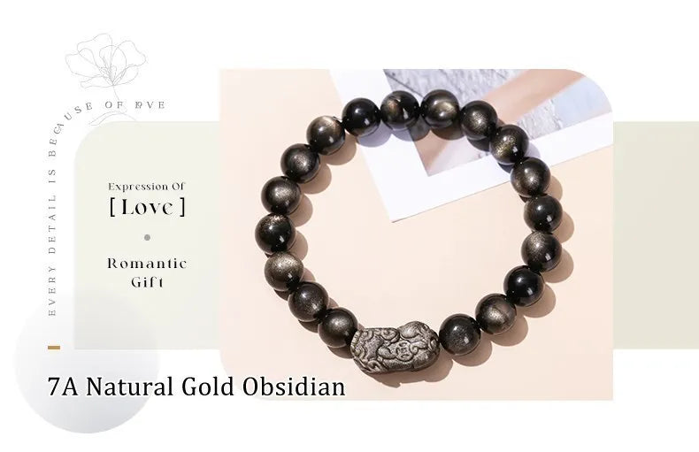 Natural Silver Obsidian Bracelet (Pi Xiu)