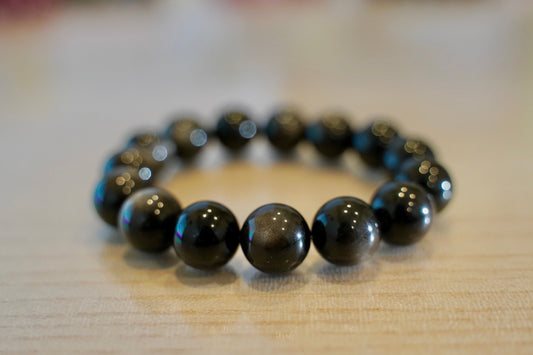 Natural Silver Obsidian Bracelet